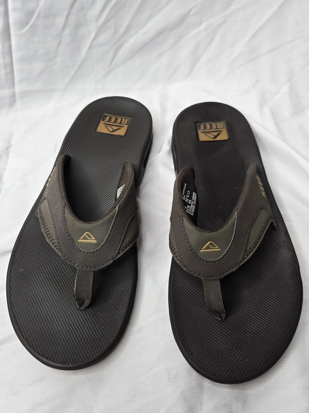 REEF Fanning Men's Flip Flop Sandals Black Brown Size 11 Bottle Opener